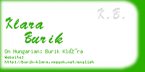 klara burik business card